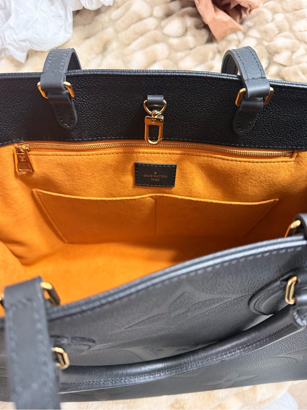 Authentic Louis Vuitton On The Go Black Empreinte GM SIZE LIKE NEW NEVER USED - Picture 4 of 15